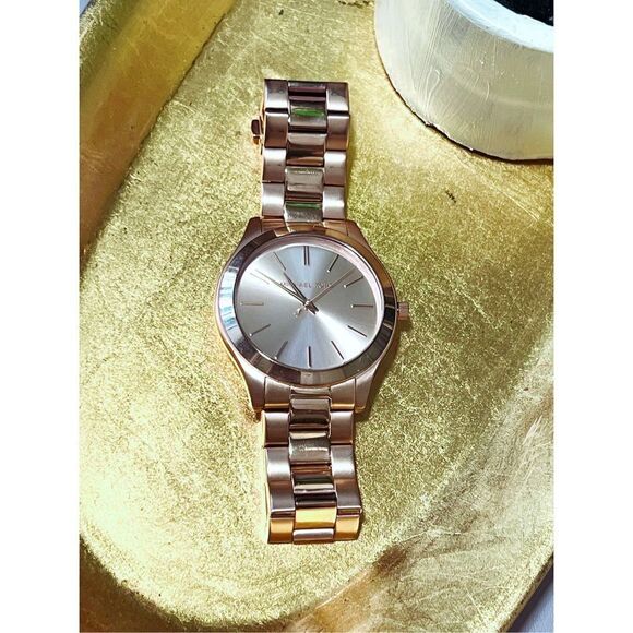 Michael Kors Slim Runway Rose Gold Stainless Steel Watch - Picture 5 of 5